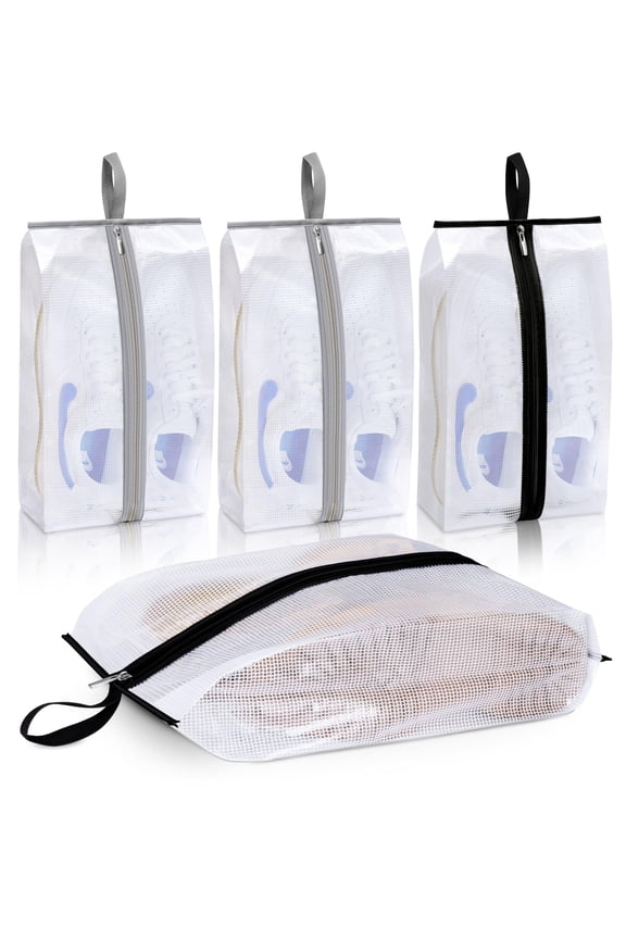 Waterproof XX-Large Clear Shoe Bags, Portable Sneaker Pouch, Boots Organizer with Sturdy Zipper for Travel, Men & Women