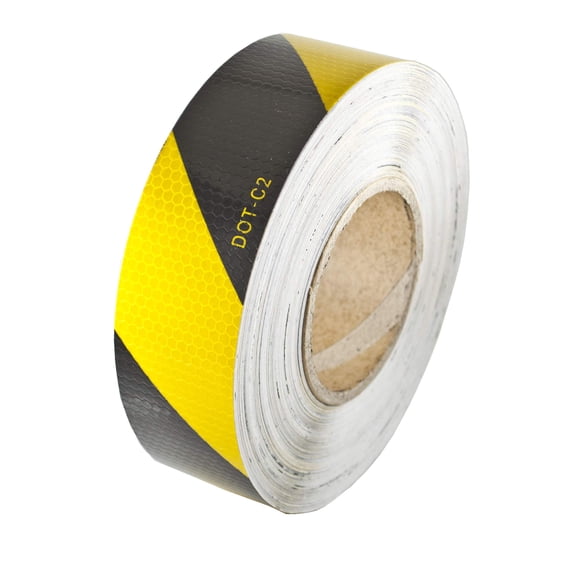 Waterproof Yellow Black Hazard Reflective Tape Safety Adhesive Roll 2in 20FT