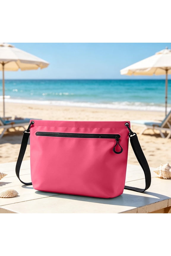 Waterproof Zipper Storage Bag PVC, Swimming Diving Beach Bag for Travel and Outdoor, Dry Pouch for Phone Wallet and Keys, Crossbody Waterproof Bag for Pool and Grooming Essentials