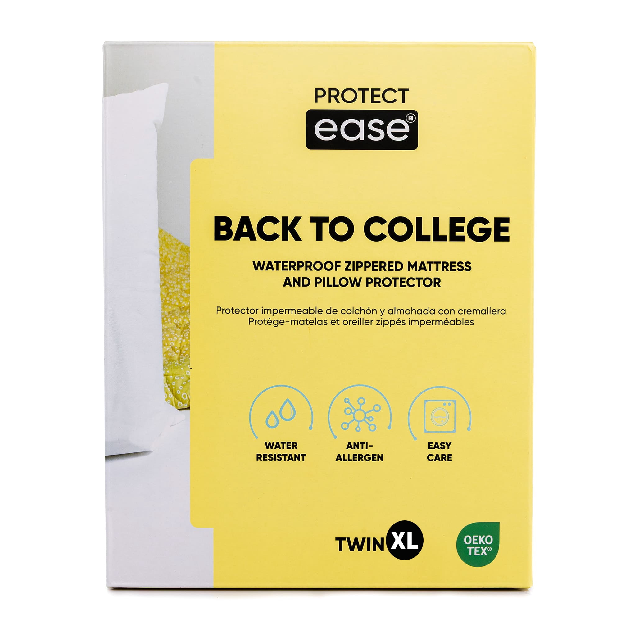 ProtectEase Back To College Twin XL Waterproof Zippered Mattress And Pillow Protector Combo