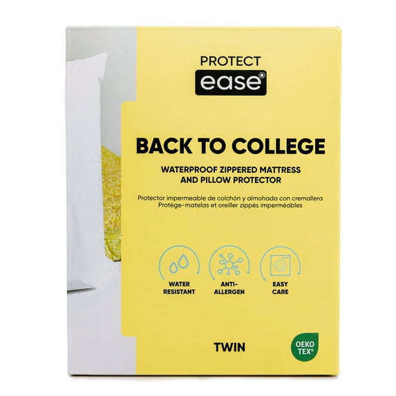ProtectEase Back To College Twin XL Waterproof Zippered Mattress And Pillow Protector Combo