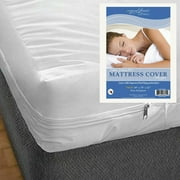 Waterproof Zippered Vinyl Mattress Cover None Allergenic Bed Bug Protector - Full Set of 2