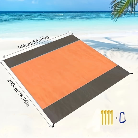 Waterproof and sand-proof beach mat, suitable for 3 adults - Outdoor picnic mat, suitable for travel, camping and hiking.