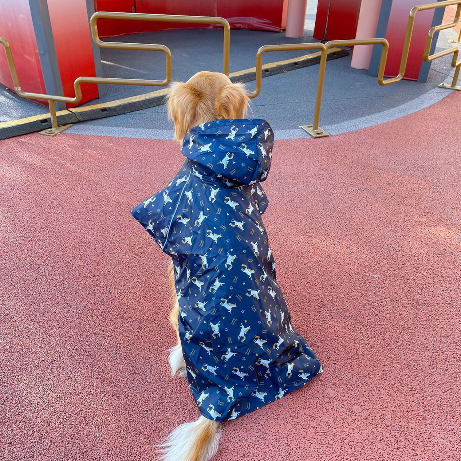 Waterproof and windproof pet raincoats and raincoats for large and