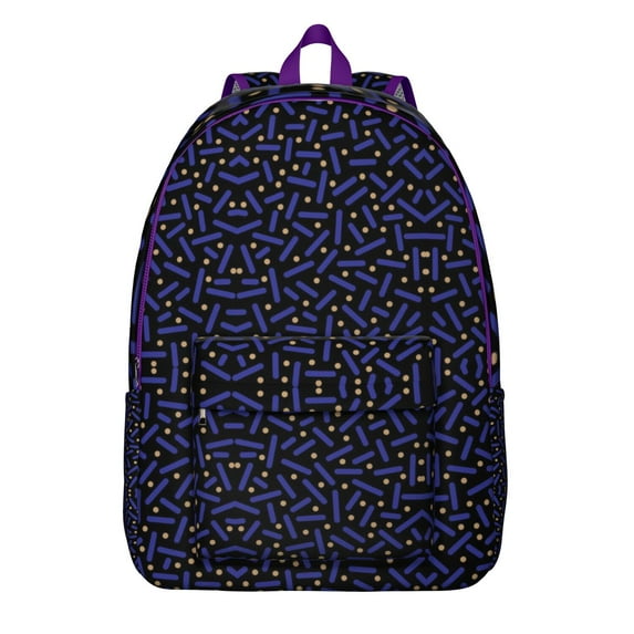 Waterproof backpack featuring colorful dots and retro polka dot aesthetic, great for travel.