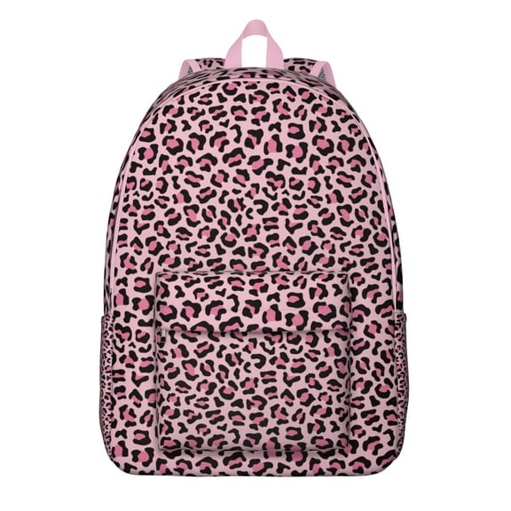 Waterproof backpack with dynamic vintage leopard spots design, designed for students.
