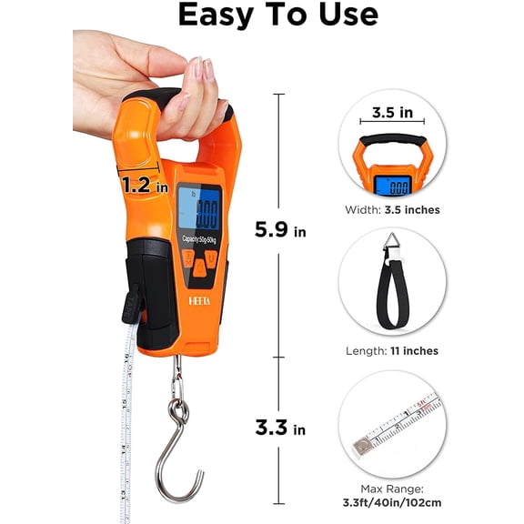 Waterproof fish scale digital hanging scale, fishing luggage weighing scale