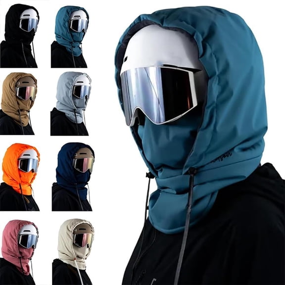 Waterproof fleece-lined hood, suitable for various occasions such as skiing, winter snowboarding, cycling, etc., unisex.
