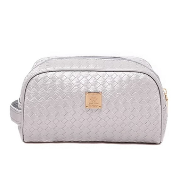 Waterproof large-capacity portable storage bag cosmetic bag, made of PU - silver