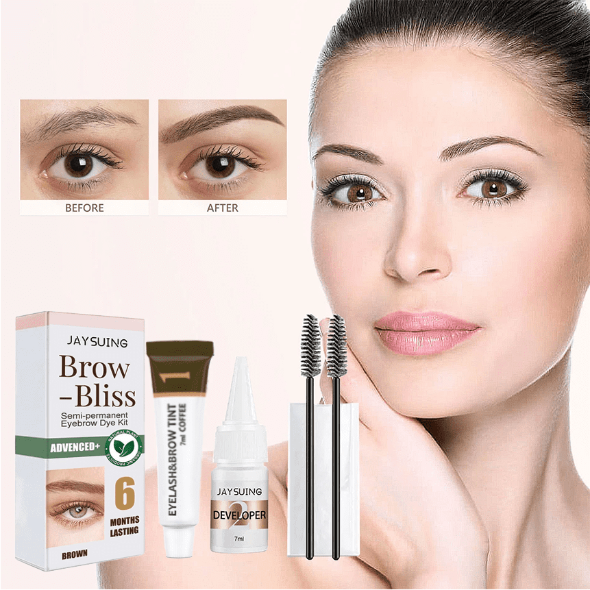Waterproof and quickdrying semipermanent eyebrow tinting cream set