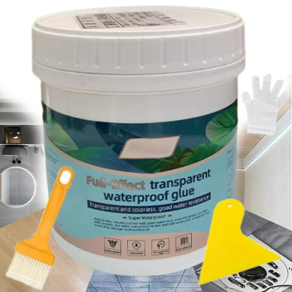 Waterproofing Glue Detroitrain Transparent Polyurethane Coating Agent Roofs Walls Garden Bathroom Kitchen About 300ml&500ml,K,3.94*3.07 inch