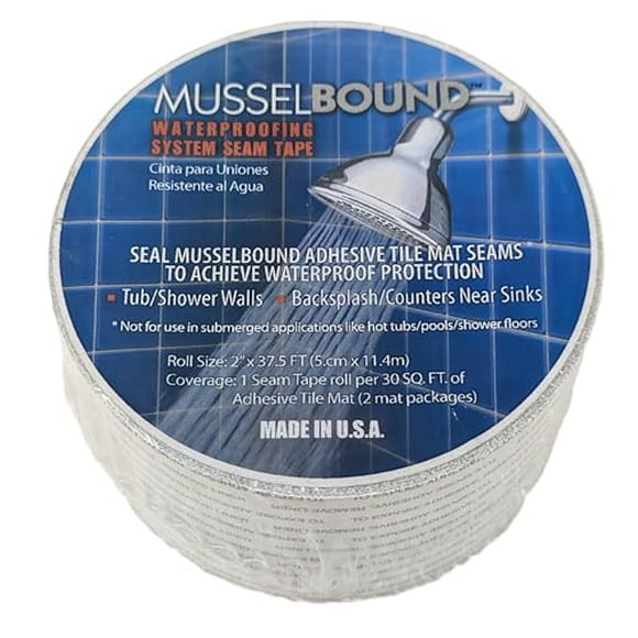 Waterproofing System Seam Tape - 2" x 37.5' Single-Sided Adhesive Tape to Seal The Seams ofAdhesive Tile Mat