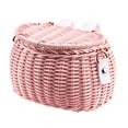 thumbnail image 1 of Waterproofs Plastic Wovens Bikes Basket Kids Bicycles Wicker Basket Childrens Bicycles Front Basket for Boy Girl, 1 of 9