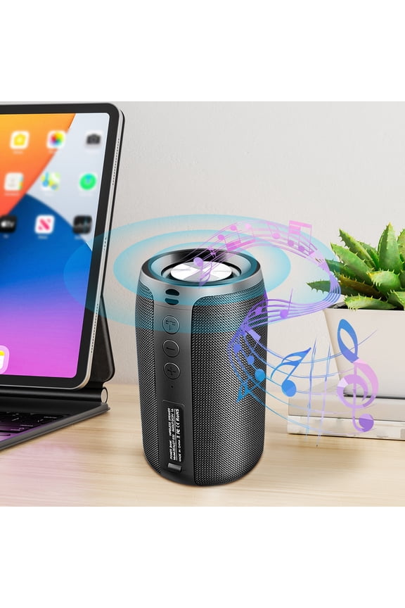 Waterproofs Portable Bluetooth Speaker With Deep Bass Basser, Outdoor Speakers Wireless Stereo Sound, 30H Playtime For Home Party, Black
