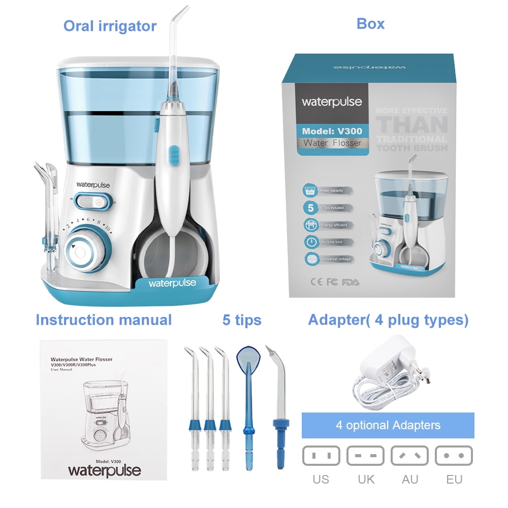 Waterpulse V300G Oral 5pcs Tips Dental Water Flosser Electric Cleaner