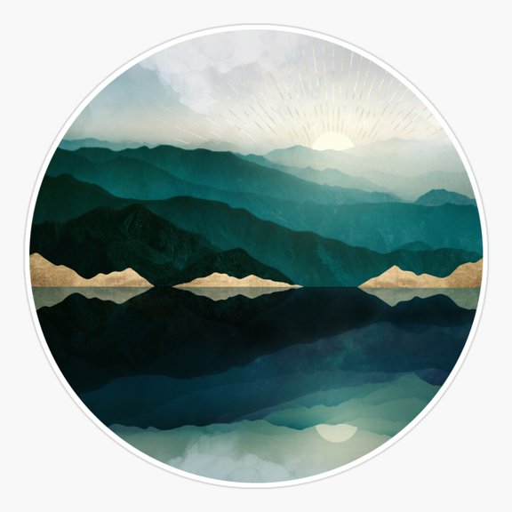 Waters Edge Reflection Ocean Scenic Sticker