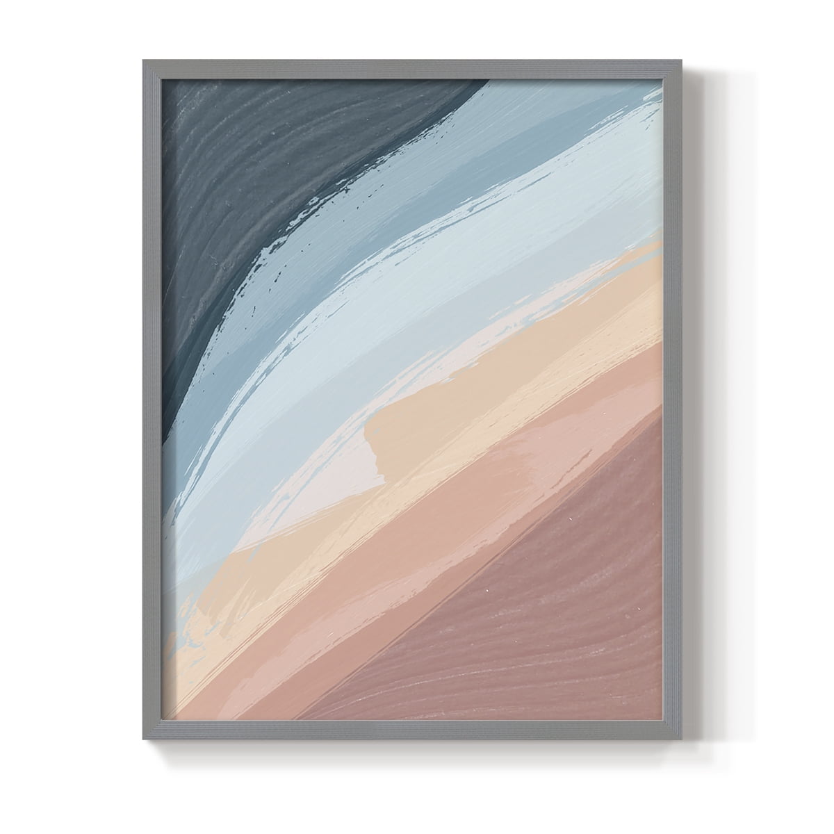Waters Rolling Framed Print in Gray Solid Wood 22 x 28 Framed Print