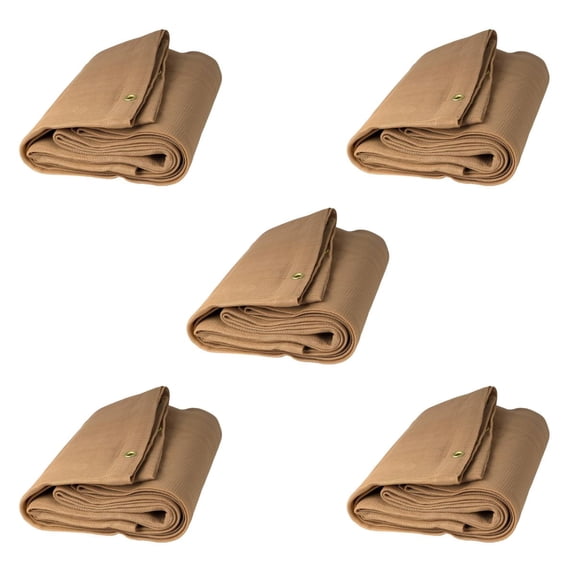 Watershed Innovations Tan Mesh Tarp 12ft x 12ft. Bulk 5 Pack Bundle Heavy Duty Material with Brass Grommets Pergola, Canopy, Greenhouse, Gardens