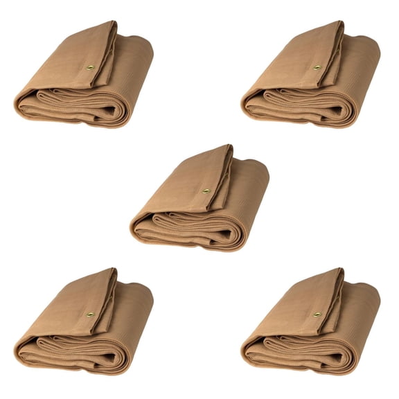 Watershed Innovations Tan Mesh Tarp 8ft x 16ft. Bulk 5 Pack Bundle Heavy Duty Material with Brass Grommets Pergola, Canopy, Greenhouse, Gardens