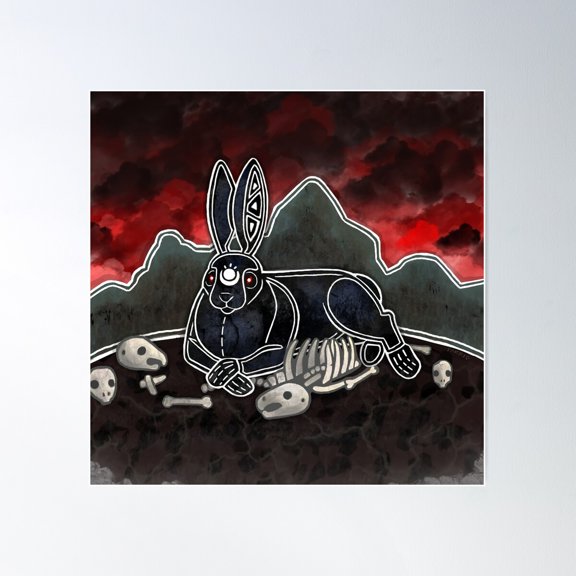 Watership Down - Black Rabbit Of Inlé Poster Wall Art, Modern Wall Decor For Living Room Bedroom, 16x16 UNFRAMED