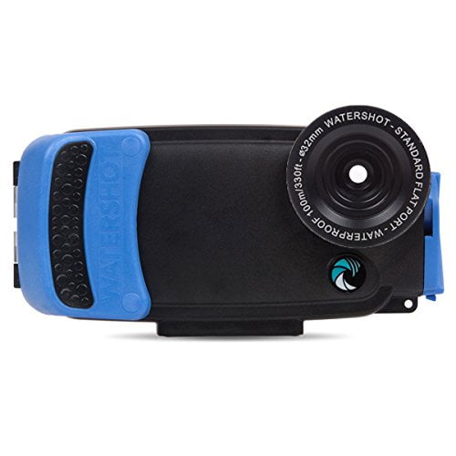 Watershot PRO Underwater Smart Phone Underwater Smart Phone Camera Housing for iPhone 6/6s (Black/Snorkel Blue) (flat lens only)
