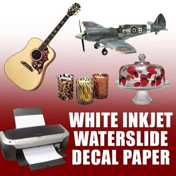 Waterslide Decal Paper, INKJET WHITE 8.5 x 11 10 Sheet #1