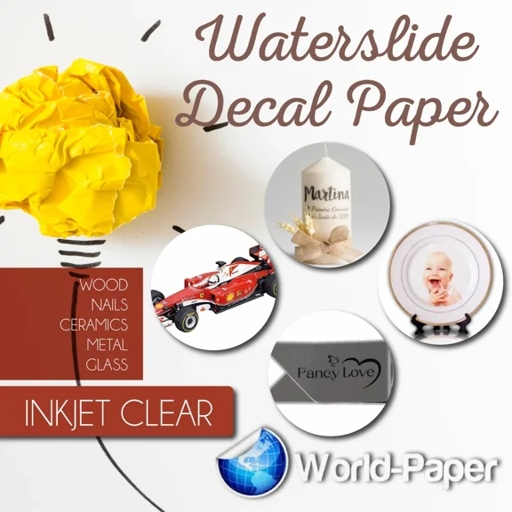 Waterslide Transfer Decal Paper Decalcomania Diy 10 Sheets Inkjet Clear 8.5X11#1