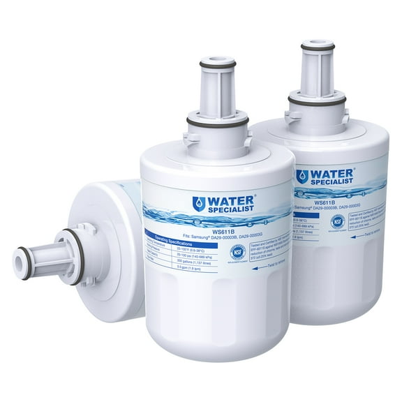 Waterspecialist DA29-00003G Refrigerator Water Filter, Replacement for Samsung DA29-00003B, RSG257AARS, RFG237AARS, DA29-00003F, HAFCU1, RFG297AARS, RS22HDHPNSR, WSS-1 (Pack of 3)