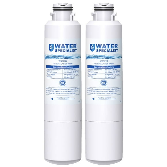 Waterspecialist DA29-00020B Refrigerator Water Filter, Replacement for Samsung HAF-CIN, HAF-CIN/EXP, DA29-00020A/B, DA97-08006A, DA2900020B, RF28HMEDBSR, RF4287HARS, 2 Filters