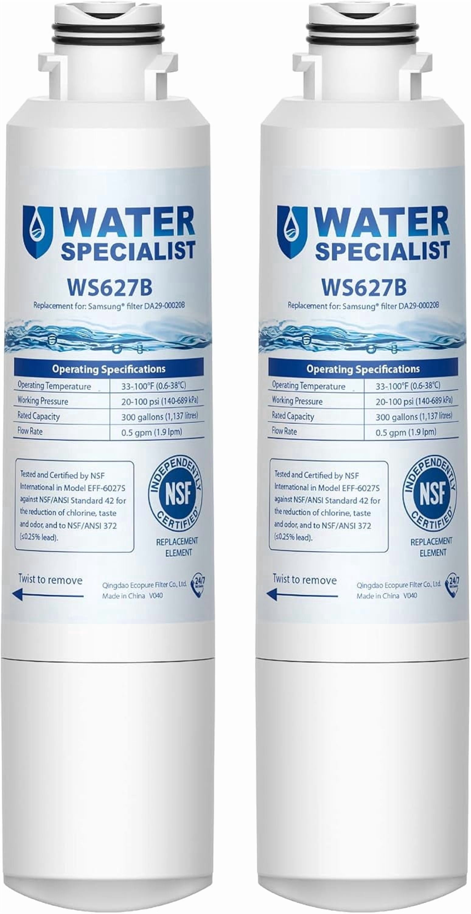 Waterspecialist DA29-00020B Refrigerator Water Filter, Replacement for Samsung DA29-00020A/B, HAF-CIN/EXP, DA29-00020B-1