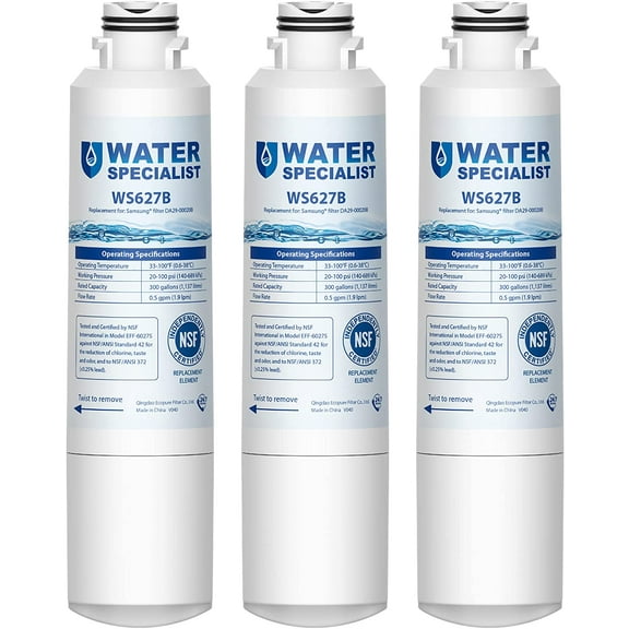 Waterspecialist DA29-00020B Refrigerator Water Filter, Replacement for Samsung DA29-00020A/B, HAF-CIN/EXP, DA29-00020B-1, 3 filters