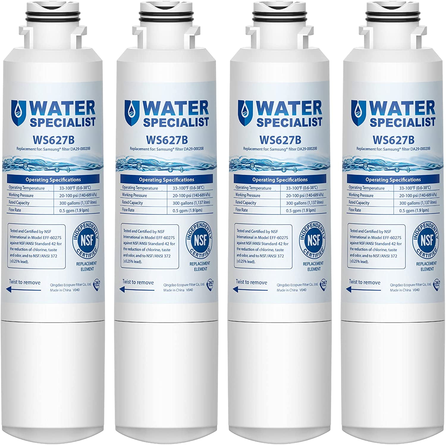 Waterspecialist DA2900020B Refrigerator Water Filter, Replacement for