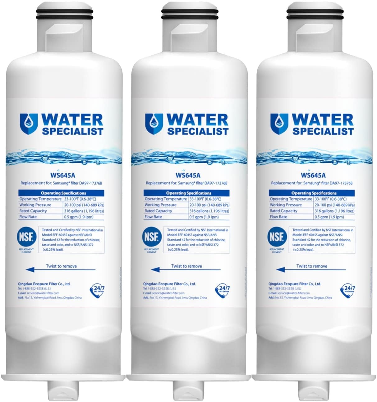 Waterspecialist DA9717376B Refrigerator Water Filter Replacement for