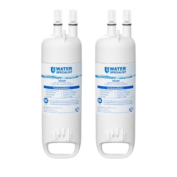 Waterspecialist EDR1RXD1 Water Filter,Replacement for W10295370A, Everydrop Filter 1, EDR1RXD1B, P8RFWB2L, P4RFWB, Kenmore 46-9081, 46-9930, Refrigerator Water Filter, 2 Filters