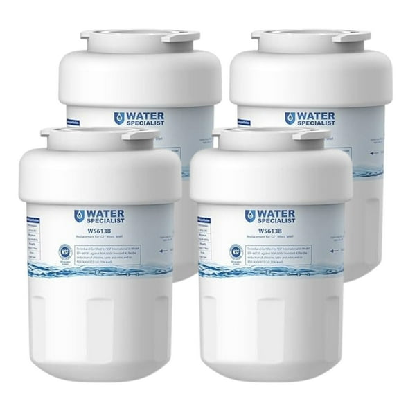 Waterspecialist MWF Refrigerator Water Filter, Replacement for GE Smart Water MWF, MWFINT, MWFP, MWFA, GWF, HDX FMG-1, WFC1201, RWF1060, Kenmore 9991, 4 Packs