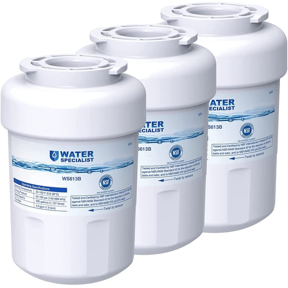 Waterspecialist MWF Replacement for GE® MWF Refrigerator Water Filter, 3 Filters