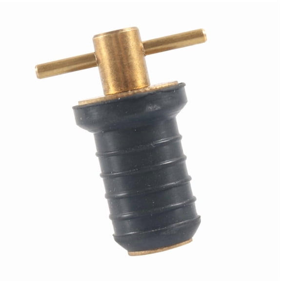 Watertight Boat Deck Drain Plug 3/4 Inch Brass Core And Flexible Rubber For Vessels