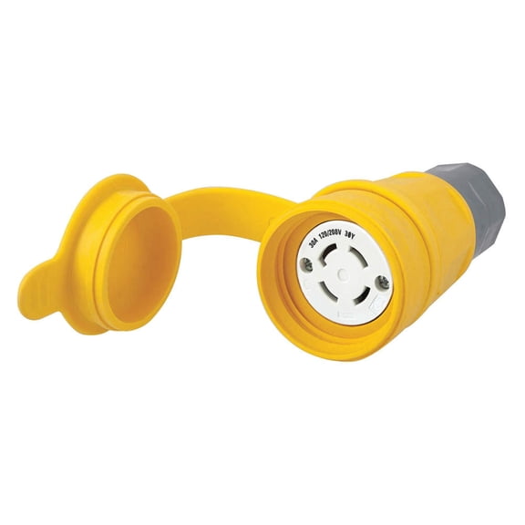 Watertight Locking Connector, Non-NEMA, 30 A, 120/208V AC, Three Phase, 4 Pole, Screw Terminals