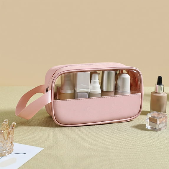 Watertight Travel Toiletry Bag | Large Capacity Cosmetic Organizer with Handle | Clear Pvc Makeup Storage Bag | 1 Pack