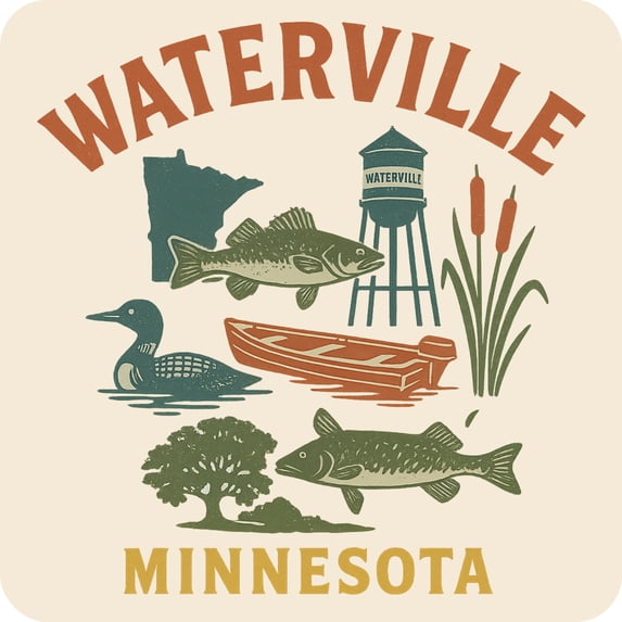 Waterville Minnesota Keepsakes Souvenir Vinyl Sticker – Destination Travel Keepsake Collectible (3-Inches Wide)
