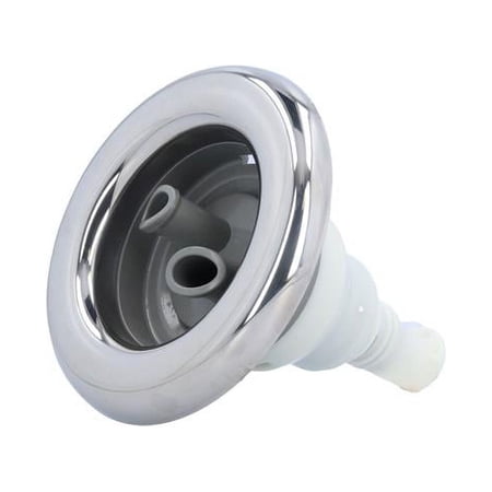 Waterway  5 in. Face Smooth Thread in Dual Rotating Jet Internal, Power Storm - Stainless Steel & Grey