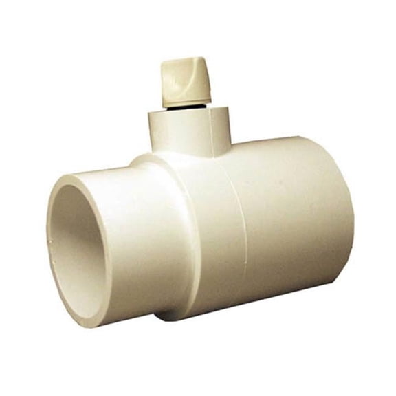 Waterway Plastics 400-4260 PVC Adapter Tee Assembly with Relief Plug, 2 x 2 in. Spigot x 0.37 in. FPT
