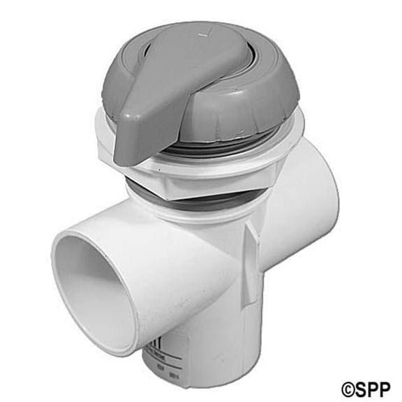 Waterway Plastics 600-3060-GRY 2 in. 2-Port Notched Top Access Vertical Diverter Valve, Gray