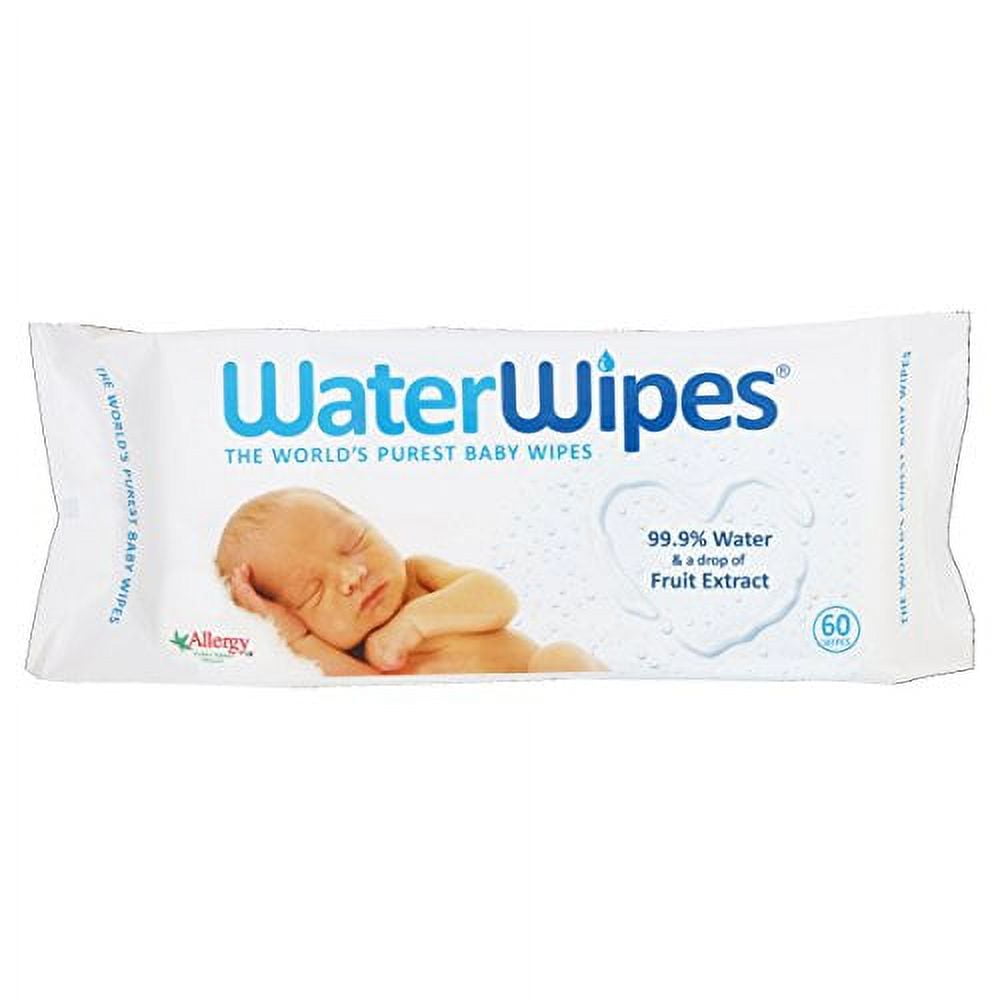 Waterwipes Baby Wipes Sensitive Skin, (60 Wipes) (Pack of 2)