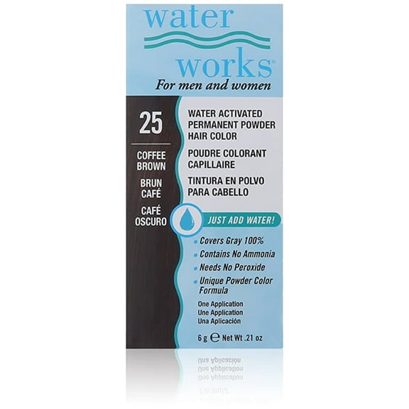 Waterworks Water Activated Permanent Powder Hair Color 6g / 0.21 oz - #25 Coffee Brown