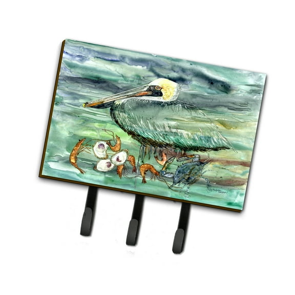 Watery Pelican Shrimp Crab and Oysters Leash or Key Holder