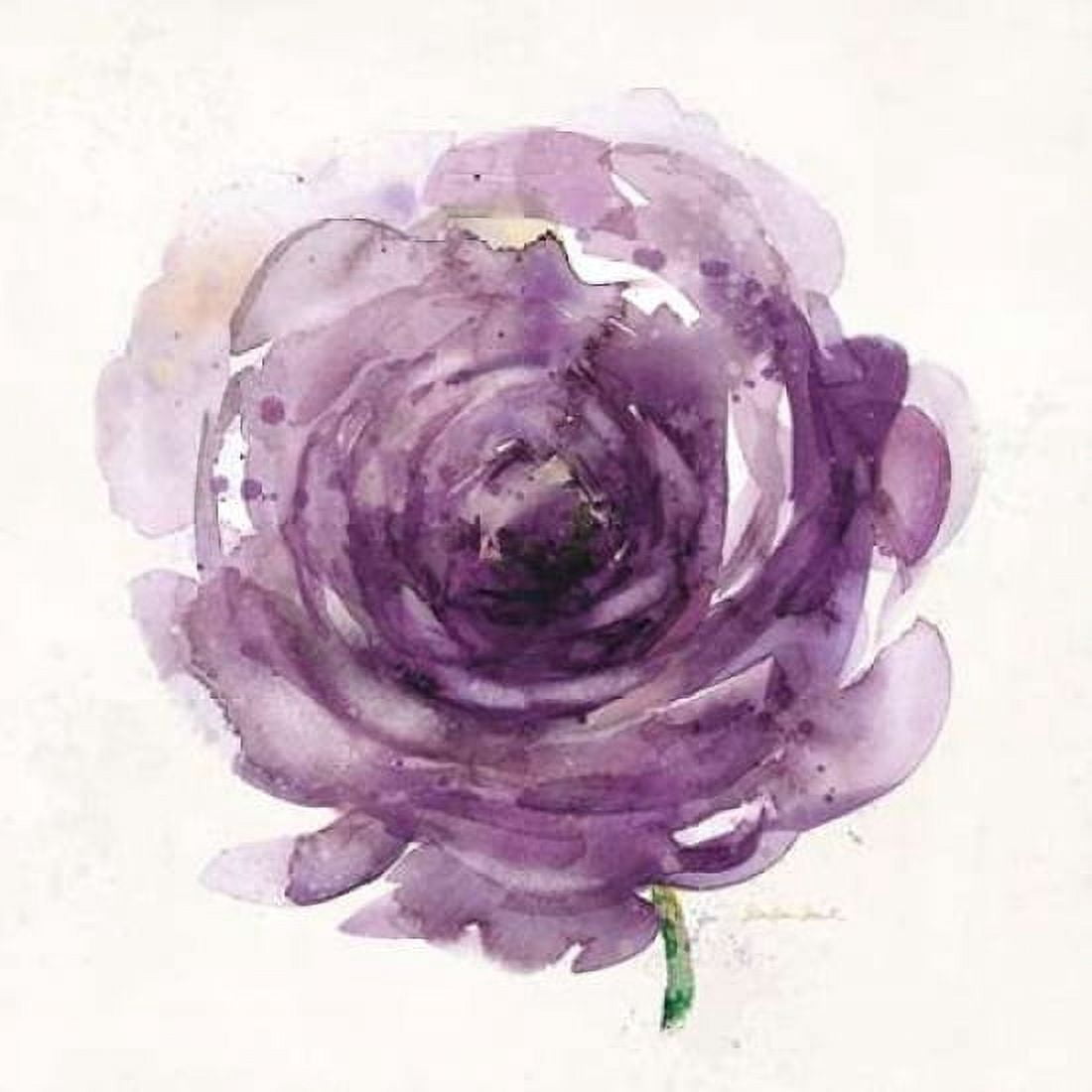 Watery Plum Bloom 2 Canvas Art - Sandra Smith (24 x 24)