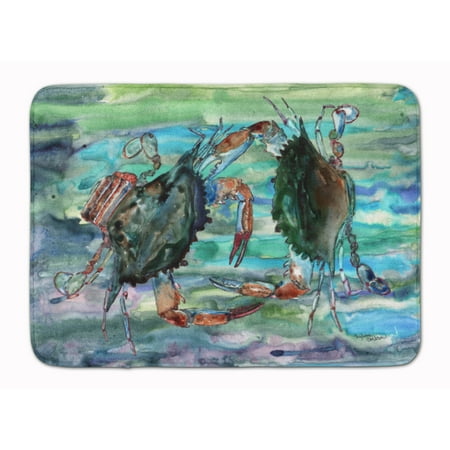 Watery Teal and Purple Crabs Machine Washable Memory Foam Mat