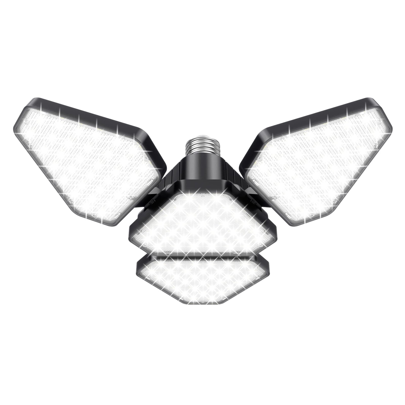 Watfal LED Garage Ceiling Light 120W, 4 Adjustable Panels Total 15000 Lumen 6500K Bay Light, E26/E27 Base for Shop, Warehouse
