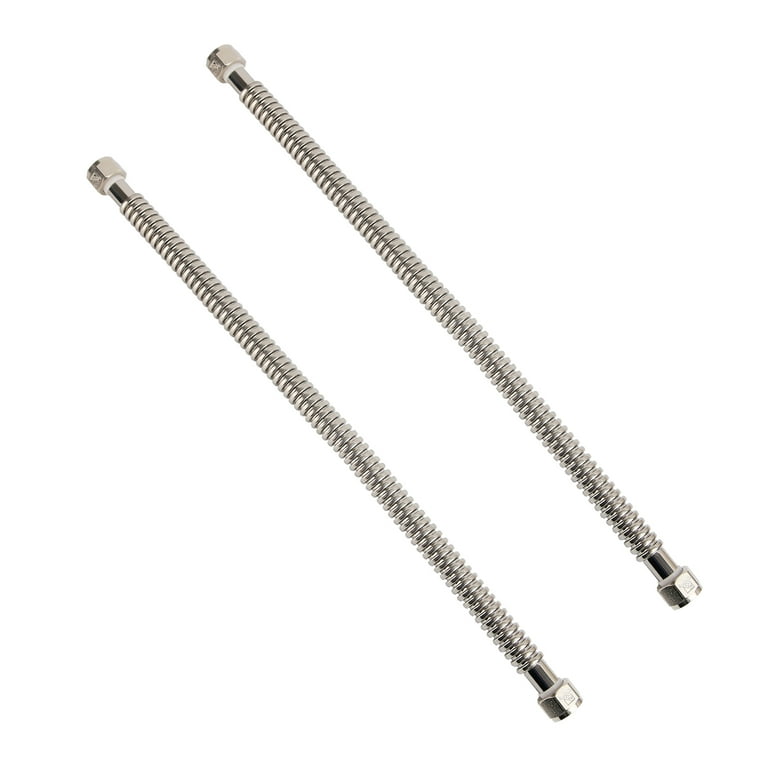 3/4 in. FIP x 3/4 in. FIP x 18 in. Stainless Steel Corrugated Water Heater Connector (2-Pack) 3/4 in. FIP x 3/4 in. FIP x 18 in. Stainless Steel Corrugated Water Heater Connector (2-Pack)